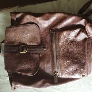 Brown back pack bag